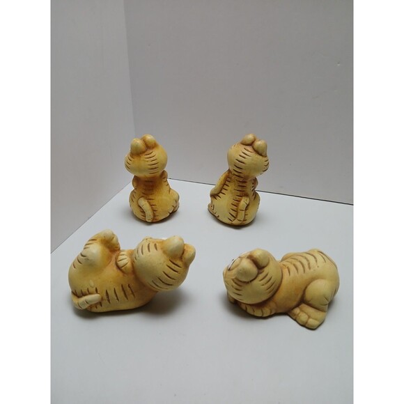 Garfield Cat Figurine Lot Set of 4 Sleeping Laying Standing Poses Vintage - Picture 3 of 5